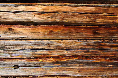 Timber wall, Messlingen, Sweden.