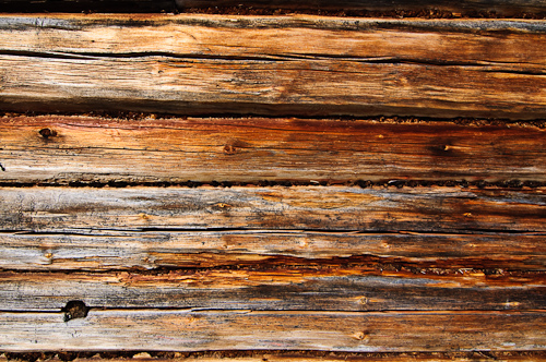 Timber wall, Messlingen, Sweden.