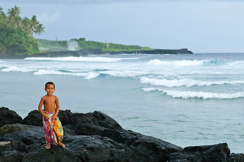 Tausaga can catch any crab, Tafua, Samoa.