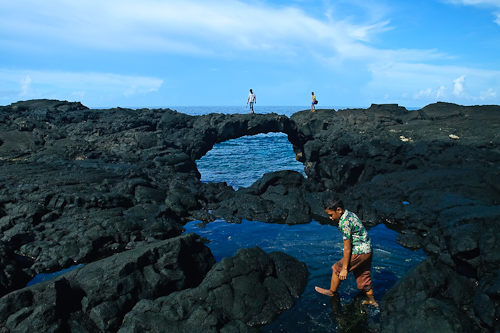 Bridge of lava, Tafua peninsula, Savai'i, Samoa.