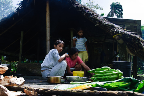 Common kitchen, Napo River, Ecuador.